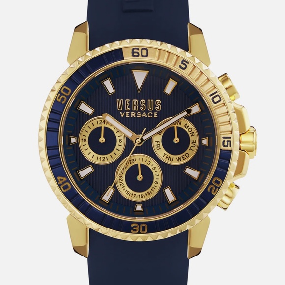 NEW- Versus Versace Men’s 45mm Blue Quartz Watch - Picture 1 of 5